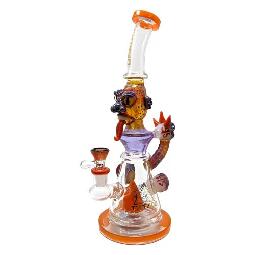 12" TATAOO Glass Devil Face Eyeball Pendant Conical Water Pipe Rig