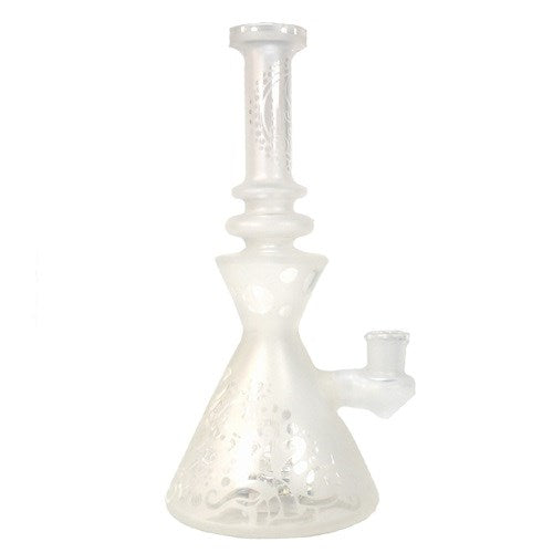 Biigo Glass Frosted Water Pipe Beaker Base With Matrix Perc