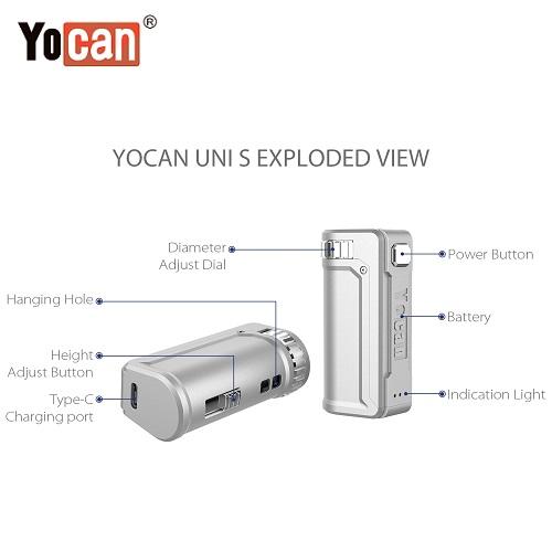 2 Yocan Uni S Cartridge Battery Mod Colors Exploded View Yocan Wholesale
