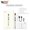 Yocan Apex Mini Variable Voltage Wax Pen Package Contents Lookah USA Wholesale