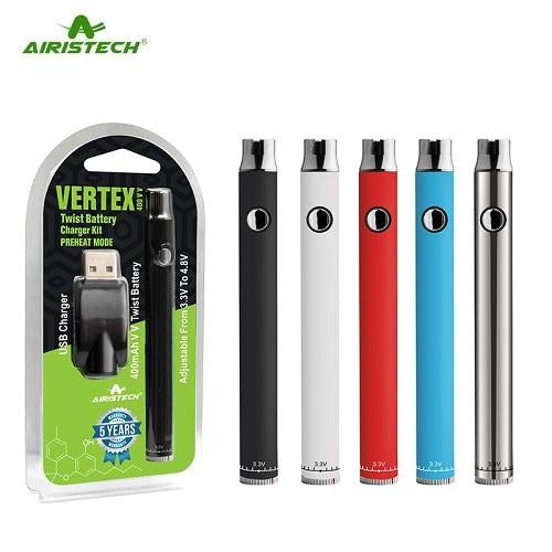 Airistech Vertex 400mAh Twist VV Preheat Cartridge Battery