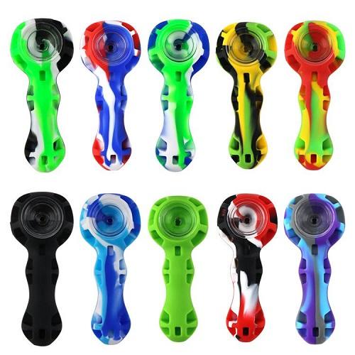4 Inch Silicone Spoon with Glass Bowl LookahUSA Wholesale Lookah USA