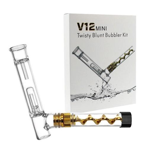 V12 Mini Twisty Glass Pipe with Bubbler