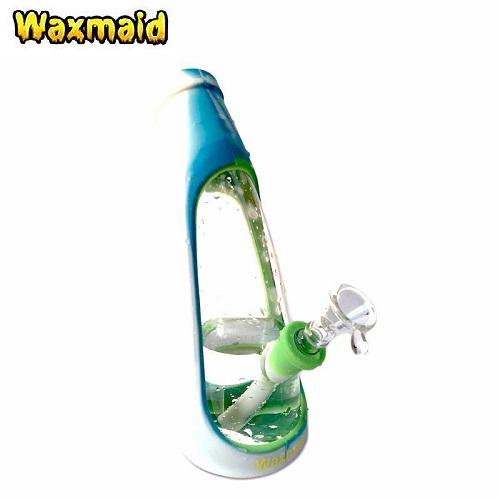 The Horn Glass & Silicone Water Pipe by Waxmaid