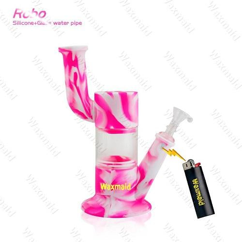 Waxmaid Robo 9" Silicone and Glass Water Pipe